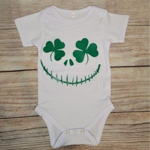 Nightmare before christmas st Patrick's baby onesie